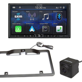 Alpine iLX-W670 Compatible with CarPlay & Android Auto Includes Back up Camera and License Plate Frame