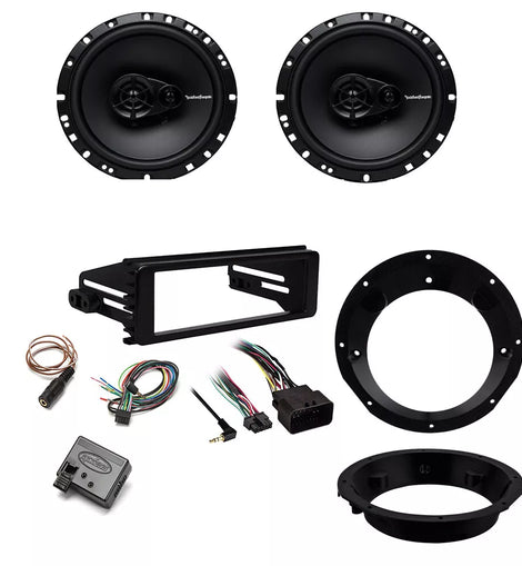 Fosgate Speaker Dash Kit Steering Wheel Control Fit 1996-2013 Harley Davidson Motorcycles
