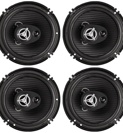 2 Pair Power Acoustik EF-653 6.5″ 3-Way Full-Range Speakers