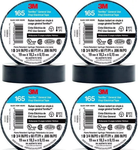Temflex 1700 165 Vinyl Electrical Tape [Set of 4]
