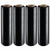 4Rolls 80 Gauge Black Stretch Film Shrink Pallet Wrap 18" X 1500 SQFT Heavy Duty
