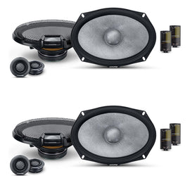 2 Pair Alpine R-Series R2-S69C 6x9" 300 Watts Component Car Audio Speaker