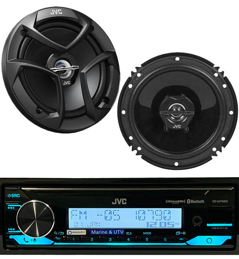 JVC KD-X37MBS Marine/Boat/Car Stereo Digital Media Receiver Alexa/SiriusXM Ready + JVC 6.5