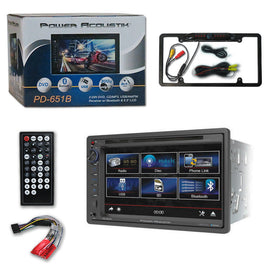 Power Acoustik PD-651B Double DIN Bluetooth DVD/CD Car Stereo & Rear View Camera