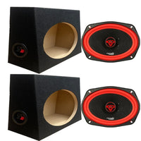 Cerwin Vega V69 420W 6x9" 2 Way Car Speakers + Angle Speaker Box Black Pair