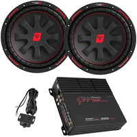 2 Cerwin Vega CVP12D4 12" Car Subwoofers & TM1.3000D 3000W Micro Mono Amplifier