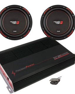 2 Cerwin Vega H7124D 12" Subwoofers 1200W + TRAX1.2000D 2000W Amplifier