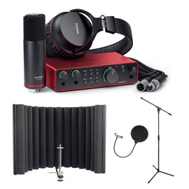 Focusrite Scarlett 2i2 Studio 4th Gen Bundle Portable Isolation Filter Stand Pop Filter