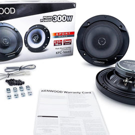 Kenwood KFC-1666S 6.5 Inch Total 300W 2-Way Car Audio Door Coaxial Speaker