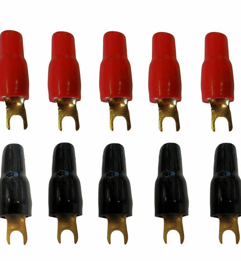 Install Bay US410 Barrier Spade Terminal 4 Gauge #10 Nickel 5 Red 5 Blk