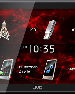 JVC KW-M180BT 2 DIN 6.75" Media Player USB Mirroring For Android Bluetooth + CAM1500 Backup Camera