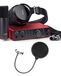 Focusrite Scarlett 2i2 Studio 4th Gen Recording Package Bundle MR DJ Pop Filter