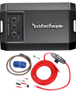 Rockford Fosgate T400X2AD 2Channel 400W Class AD Compact Amplifier + Amp Kit