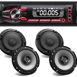 Cerwin Vega CV15BT AM/FM Bluetooth + 2 Kenwood KFC-1666S 6.5" Speaker