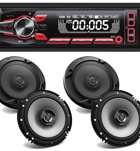 Cerwin Vega CV15BT AM/FM Bluetooth + 2 Kenwood KFC-1666S 6.5