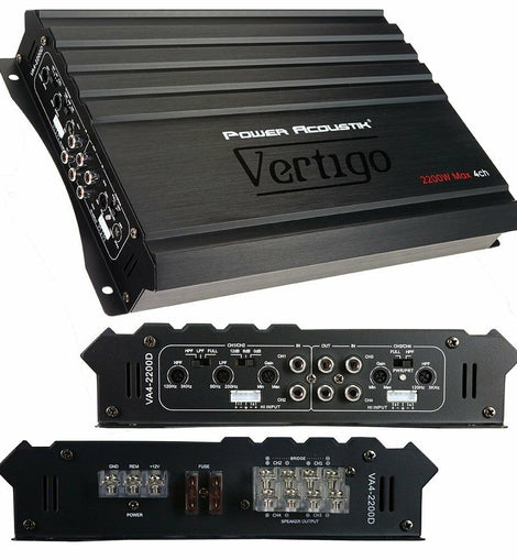 Power Acoustik VA4-2200D Vertigo Series 4Ch Full Range Amplifier