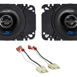 Alpine 140W Front Factory Speaker Replacement Kit For 1987-1995 Jeep Wrangler YJ