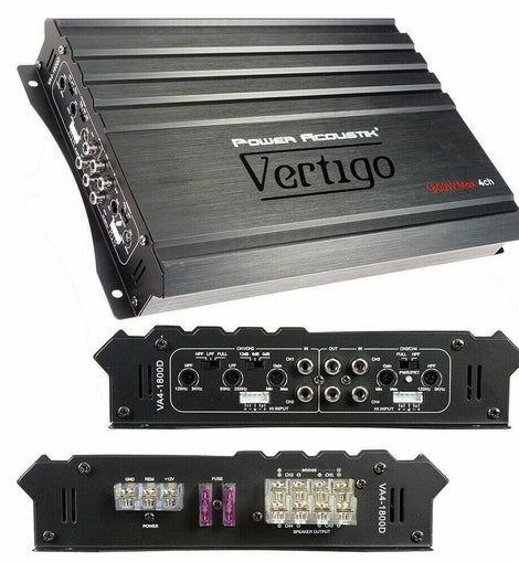 Power Acoustik VA4-1800D Vertigo Series 4Ch Full Range Amplifier