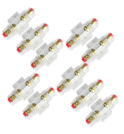 10 Absolute In-Line AGU Fuse Holder 4/8/10 Gauge AWG In/Out AGH4 4,8,10G