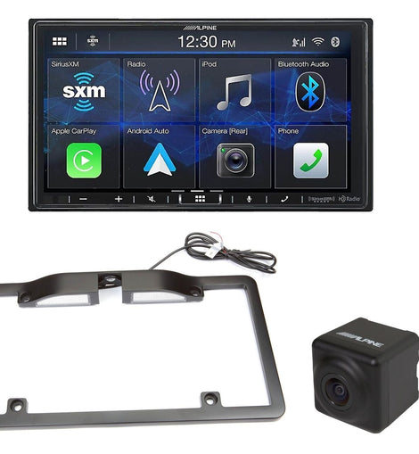 Alpine iLX-W670 Compatible with CarPlay & Android Auto Includes Back up Camera and License Plate Frame