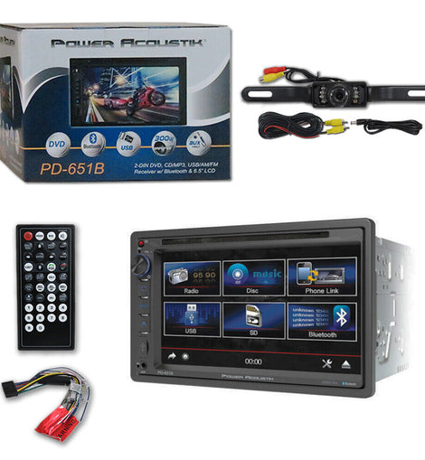 Power Acoustik PD-651B Double DIN Bluetooth In-Dash DVD/CD/AM/FM Car Stereo w/ 6.5