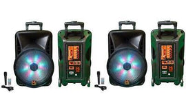 2 Mr. Dj USA DJ18BAT 18" 5000W Max Power Speaker with Built-In Bluetooth & Battery