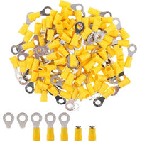 Install Bay YNRT10 Yellow Nylon Ring Terminal 12-10 Gauge #10 - Package of 100