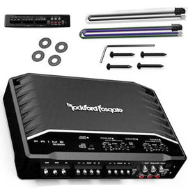 Rockford Fosgate R-300X4 300W 4-Channel Class D Amplifier + 4 Gauge Amp Kit