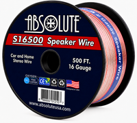 Absolute USA S16G500 16 Gauge 500 Feet Clear 2-Conductor Speaker Wire