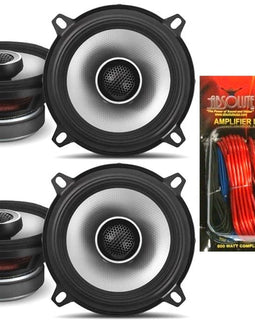 2 Pair Alpine S2-S50 - Next-Generation S-Series 5.25" Coaxial Speaker Set & KIT10 Installation AMP Kit