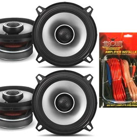 2 Pair Alpine S2-S50 - Next-Generation S-Series 5.25" Coaxial Speaker Set & KIT10 Installation AMP Kit