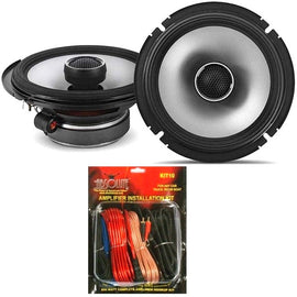 Alpine S2-S65 6.5" 480W 2Way Coaxial Car Speakers & KIT10 Installation AMP Kit