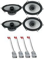2 Pair ALPINE S2-S68 6x8" Coaxial Speaker & Harness Fit 1987-Up Ford