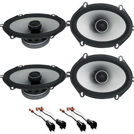 Front+Rear Alpine S 5x7" Speaker Replacement Kit Fit 2002-10 Mercury Mountaineer