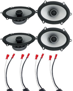 2 Alpine S2-S68 6x8" 5x7" Rear & Front Speaker Kit Fit 05-07 Ford F-250/350/450/550 + Harness