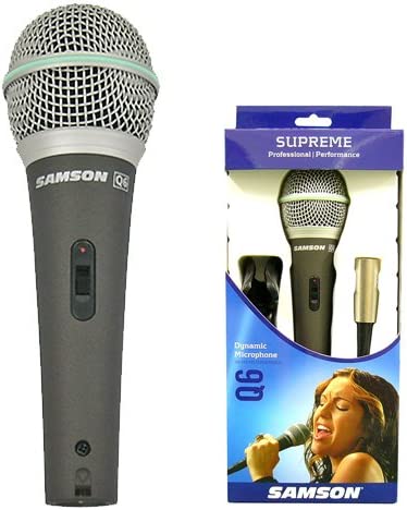 Samson SAQ6  Dynamic Supercardioid Handheld Microphone with On/Off Switch