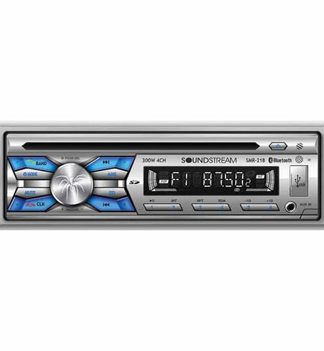 Soundstream SMR-21B Marine Grade Water-Resistant Single DIN CD Player w/ USB Playback & Bluetooth