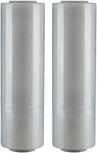 BM PAPER 2 Rolls Hand Stretch Plastic Film Shrink Pallet Wrap 18