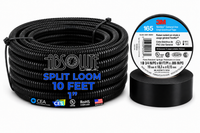 Absolute SLT10-10 10' 1" 25mm Split Wire Loom Sleeve Tube & 3M 165 Electrical Tape