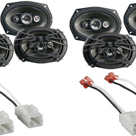 2 AF694 6x9" 500Watt 4-Way Car Speakers Harness for Select Chrysler/Dodge Vehicles