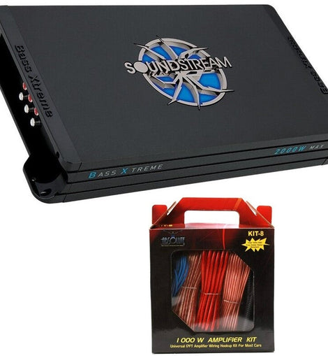 Soundstream BXT4.2000 Bass Xtreme Series 4Ch Amplifier + 8 Gauge Amp Kit