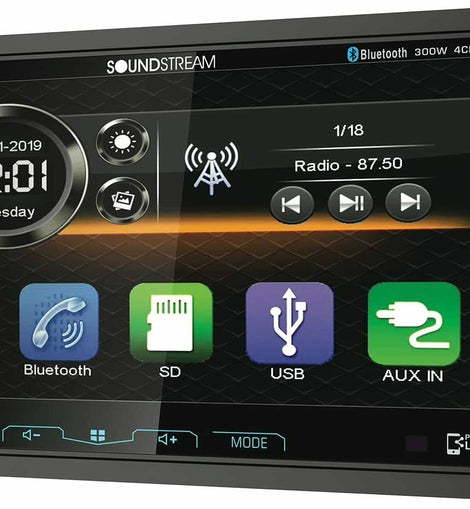 Soundstream VM-622HB 6.2 Inch Touchscreen Mechless Double DIN Bluetooth Car Audio