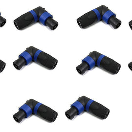 10 Pack MR DJ SPAM-10 Speakon Compatible Right Angle PA/DJ Speaker Cable Connector