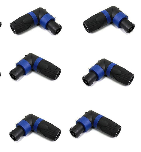 10 Pack MR DJ SPAM-10 Speakon Compatible Right Angle PA/DJ Speaker Cable Connector