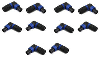 MR DJ SPAM10 10-Pack Right-Angle Speakon Compatible PA/DJ Speaker Cable Connectors