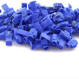 American Terminal  SPL1614B 100pcs 16-14 AWG Lock Quick Splice Wire Terminals Snap Lock Blue 16-14 AWG