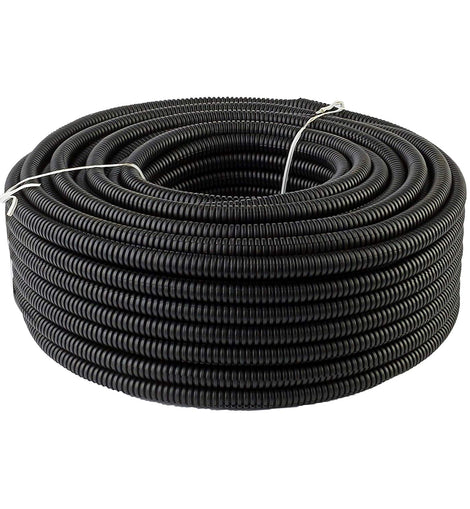 American Terminal New 100' Feet 1 Black Split Loom Wire Flexible Tubing Wire Cover Audio