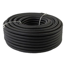 American Terminal 100' Black 1/4" Split Loom Split Wire Loom Conduit Corrugated Plastic Tubing