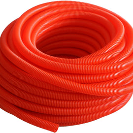 Absolute SLT14-50RD 50' 1/4" 5mm red split wire loom conduit polyethylene corrugated tubing sleeve tube