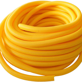 Absolute USA SLT14-50YL 50' 1/4" 5mm yellow split wire loom conduit polyethylene corrugated tubing sleeve tube